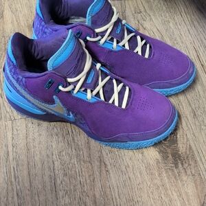Purple and Blue High-Top Sneakers